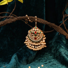 MDT595- Multi Colour Gold Plated Jadau Kundan Tika