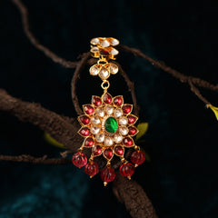 MDT777- Multi Colour Gold Plated Jadau Kundan Tika