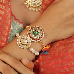 MDRB1261 - Multi Colour Gold Plated Jadau Kundan Bracelet