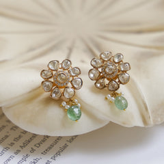 MDN1022- White Colour Gold Plated Faux Polki Choker Set