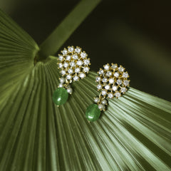 MDN992- Mint & White Colour Gold Plated Faux Polki Choker Set