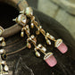 MDE883- Pink & White Colour Gold Plated Faux Polki Dangler Earrings