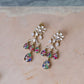 MDE882- Multicolour Gold Plated Faux Polki Dangler Earrings