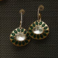 MDE798- Ruby Colour Gold Plated Faux Polki Double Sided Dangler Earrings