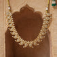 MDN196- White Colour Gold Plated Jadau Kundan Temple Long Necklace Set (Mango Mala)