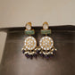 MDE973- White Colour Gold Plated Jadau Kundan Thappa Dangler Earrings