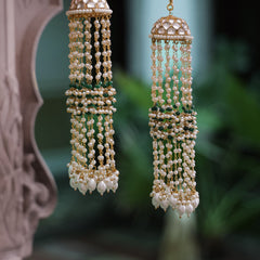 MDB1013- White Colour Gold Plated Jadau Kundan Kaleera