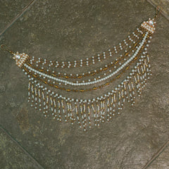 MDE302- White Colour Gold Plated Jadau Kundan Kanchain