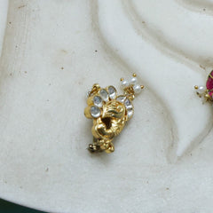 MDBU898- White Colour Gold Plated Jadau Kundan Brooch