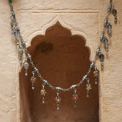 MDN1052- Multi Colour Tribal Long Necklace