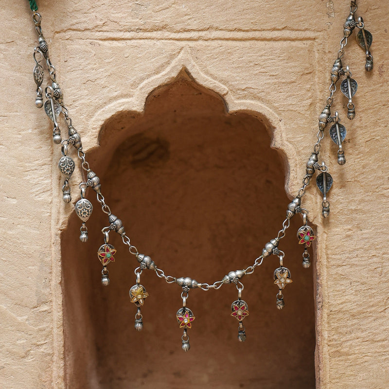 MDN1052- Multi Colour Tribal Long Necklace