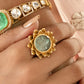 MDR800- Pink Colour Gold Plated Faux Polki Ring