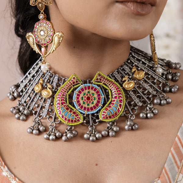 MDN911- Multi Colour Tribal Necklace