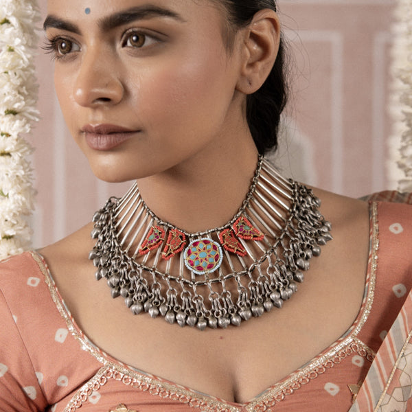 MDN910- Multi Colour Tribal Necklace