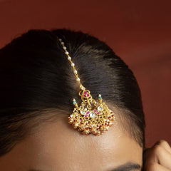 MDN913- Multi Colour Gold Plated Jadau Kundan Bridal Choker Set
