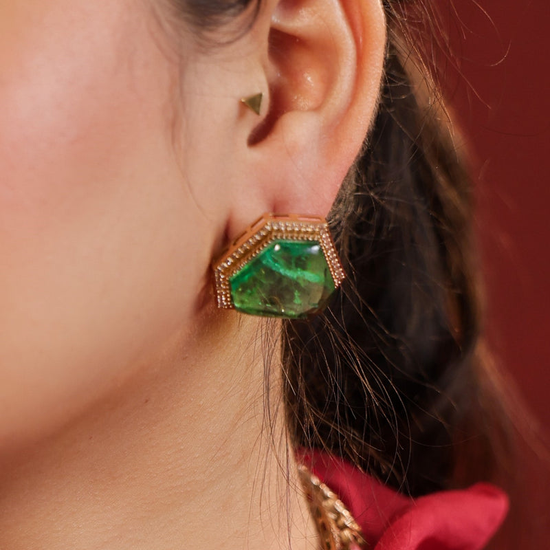 MDN928- Mint and White Colour Gold Plated Faux Polki Choker Set