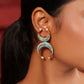 MDE976- Pink Colour Gold Plated Jadau Kundan Thappa Chandbali Earrings