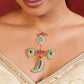 MDN932- Pink Colour Gold Plated Jadau Kundan Temple Pendant Set