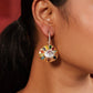 MDE798- Multi Colour Gold Plated Faux Polki Double Sided Dangler Earrings