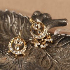 White Colour Gold Plated Jadau Kundan Earcuff (Bugadi)