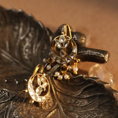 White Colour Gold Plated Jadau Kundan Earcuff (Bugadi)