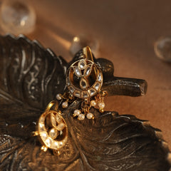 White Colour Gold Plated Jadau Kundan Earcuff (Bugadi)