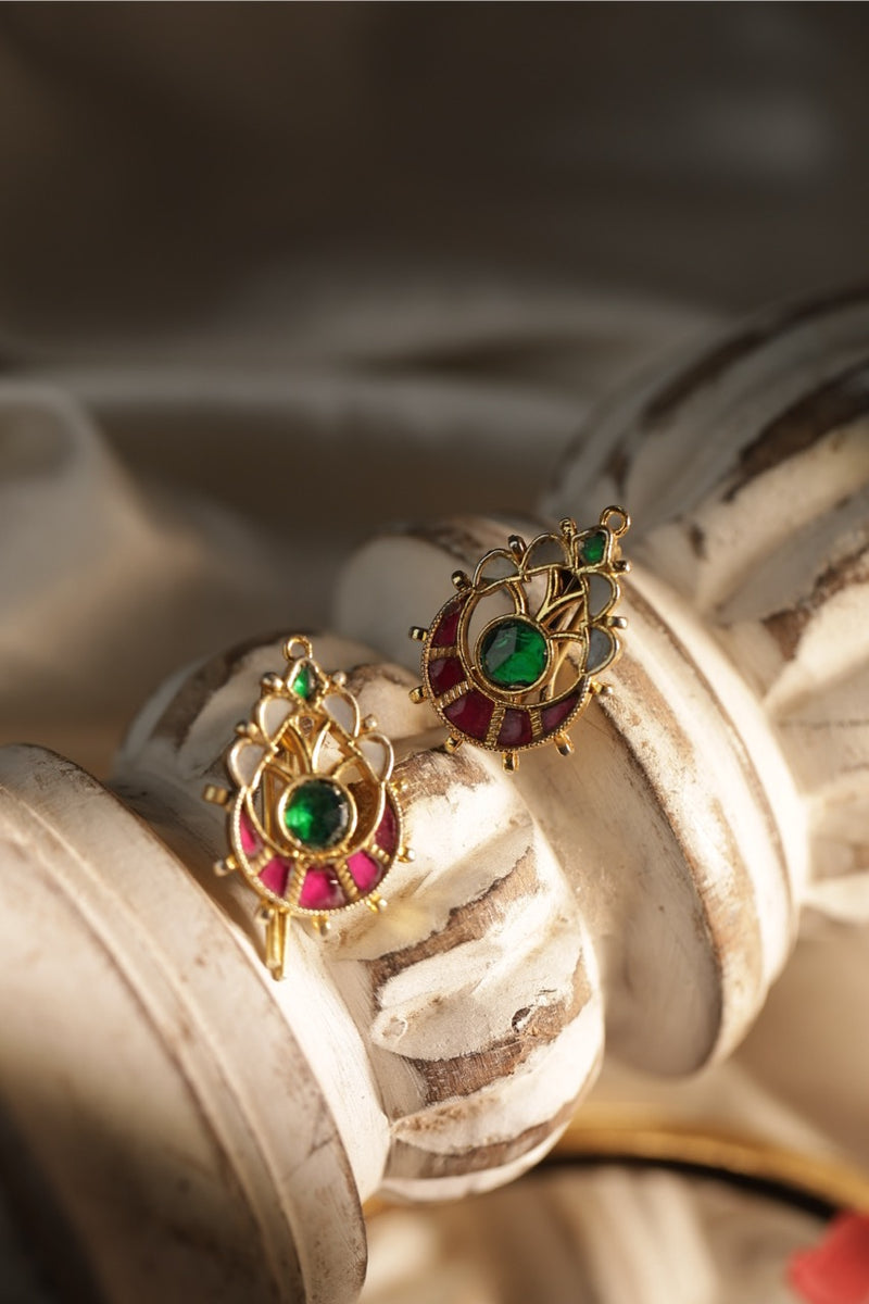 Multi Colour Gold Plated Jadau Kundan Earcuff (Bugadi)