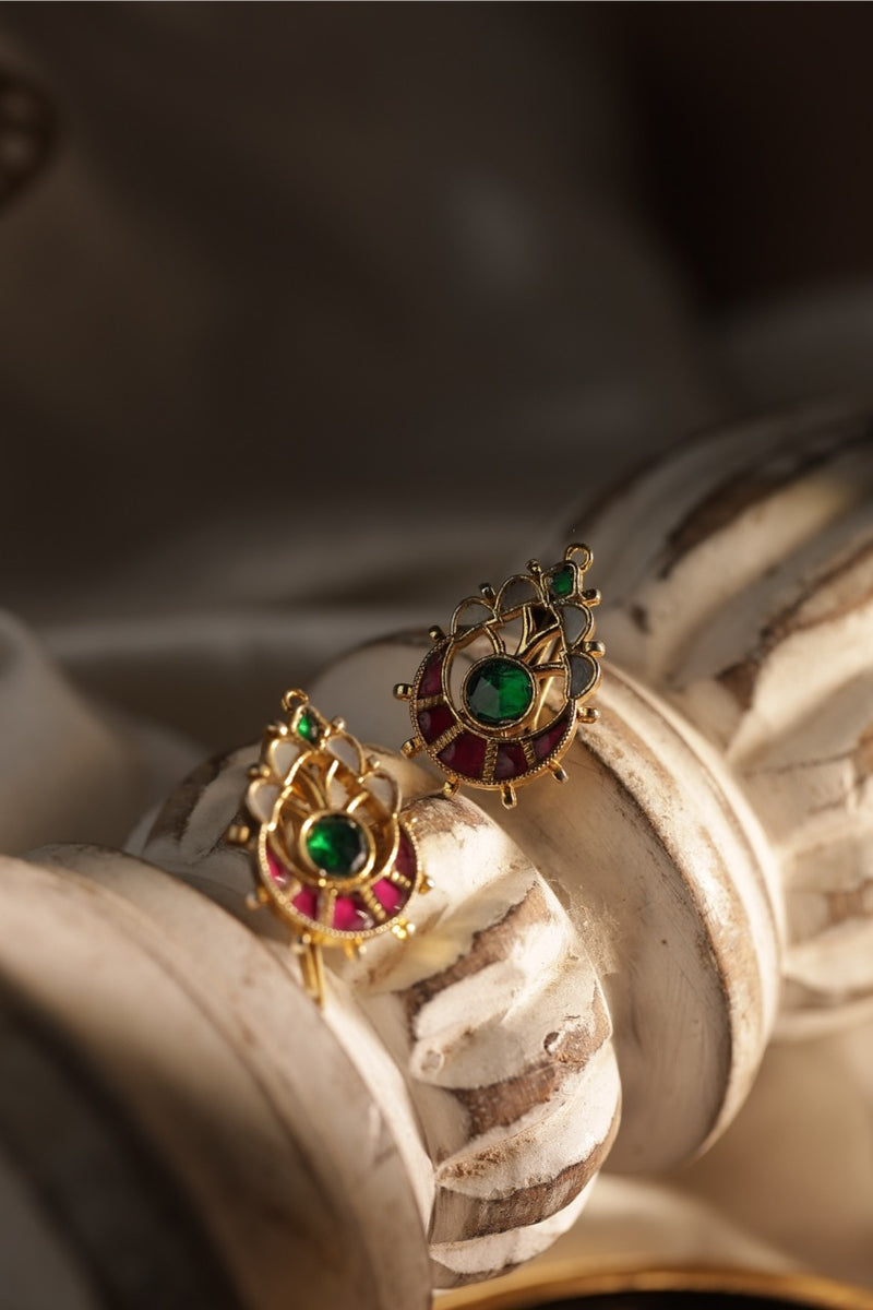 Multi Colour Gold Plated Jadau Kundan Earcuff (Bugadi)