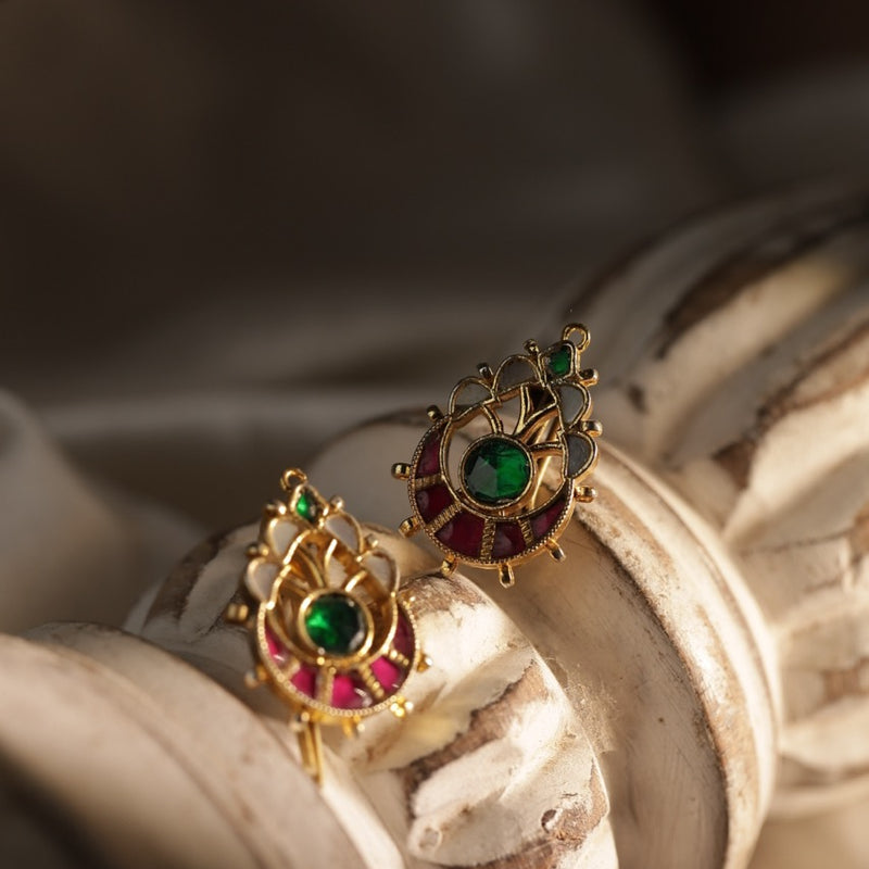 Multi Colour Gold Plated Jadau Kundan Earcuff (Bugadi)