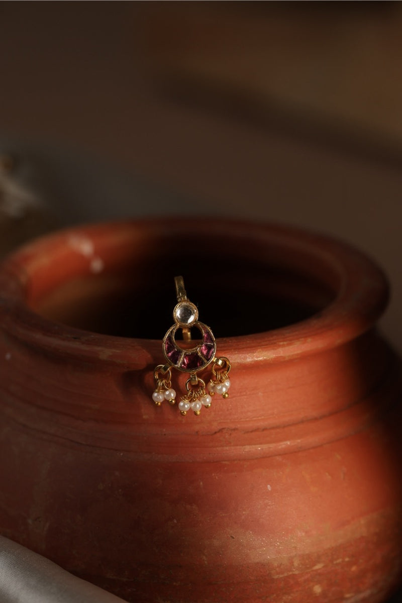 Rodolight Colour Gold Plated Jadau Kundan Earcuff  (Bugadi)