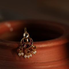 Rodolight Colour Gold Plated Jadau Kundan Earcuff  (Bugadi)