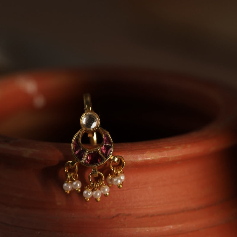 Rodolight Colour Gold Plated Jadau Kundan Earcuff  (Bugadi)