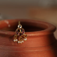 Rodolight Colour Gold Plated Jadau Kundan Earcuff  (Bugadi)