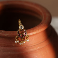 Rodolight Colour Gold Plated Jadau Kundan Earcuff  (Bugadi)