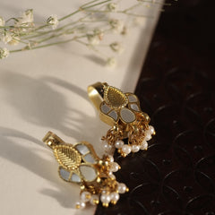 White Colour Gold Plated Mother of Pearl Earcuff (Bugadi)