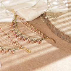 Multi Colour Gold Plated Jadau Kundan Kanchain