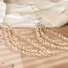 White Colour Gold Plated Jadau Kundan Kanchain