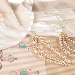 White Colour Gold Plated Jadau Kundan Kanchain
