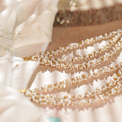 White Colour Gold Plated Jadau Kundan Kanchain