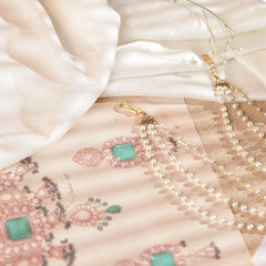 White Colour Gold Plated Jadau Kundan Kanchain