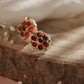 Green and White Colour Gold Plated Jadau Kundan Flower Motif Earcuff (Bugadi)