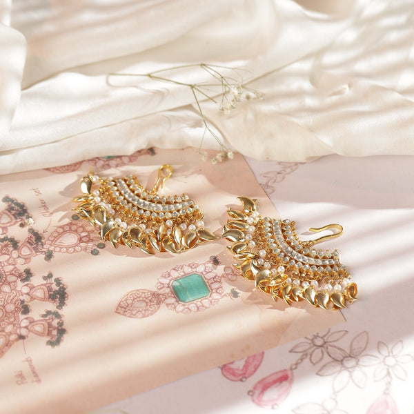 White Colour Gold Plated Jadau Kundan Juda Pin