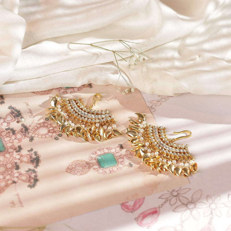 White Colour Gold Plated Jadau Kundan Juda Pin