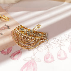 White Colour Gold Plated Jadau Kundan Juda Pin