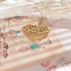 White Colour Gold Plated Jadau Kundan Juda Pin