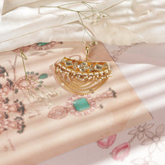 White Colour Gold Plated Jadau Kundan Juda Pin