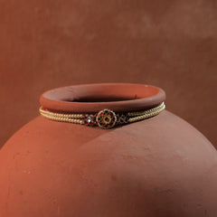 Multi Colour Gold Plated Jadau Kundna Headband
