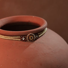 Multi Colour Gold Plated Jadau Kundna Headband