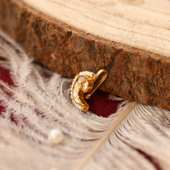 MDNA255- White Colour Gold Plated Jadau Kundan Peacock Motif Nose Pin