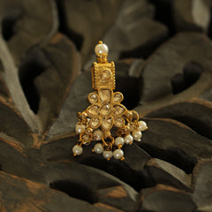 MDBR259- Multi Colour Gold Plated Jadau Kundan Juda Pin
